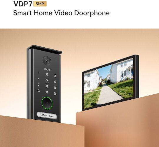 Imou Vdp7 Smart Wi-Fi 6 Dual-Band 2.4/5 GHz 2-Wire Home Intercom Camera 5MP 3K AI 7″ Touchscreen Display