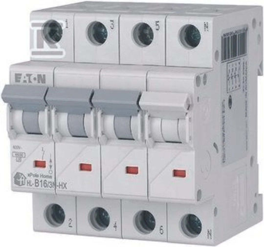 Power Switch 3P+N B 16A 6kA AC Xpole Home HN-B16/3N 194901