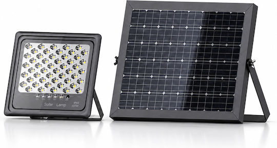 Fos me Στεγανός Ηλιακός Προβολέας LED 100W Θερμό Λευκό 3000K με Τηλεχειριστήριο IP65