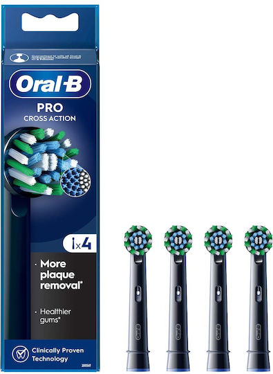 Oral-B Cross Black Rezerve Capete Periuță Dinți Electrică 4 Bucăți