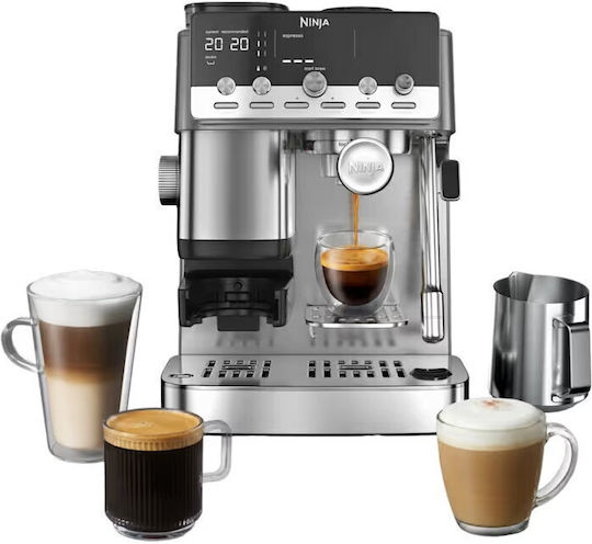 Luxe Cafe Espressor Automat 1650W cu Presiune de 15 bari și Râșniță Argintie ES352EU