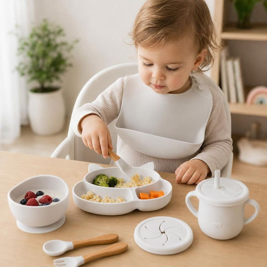 Set de hrănire din Silicon Alb 10buc