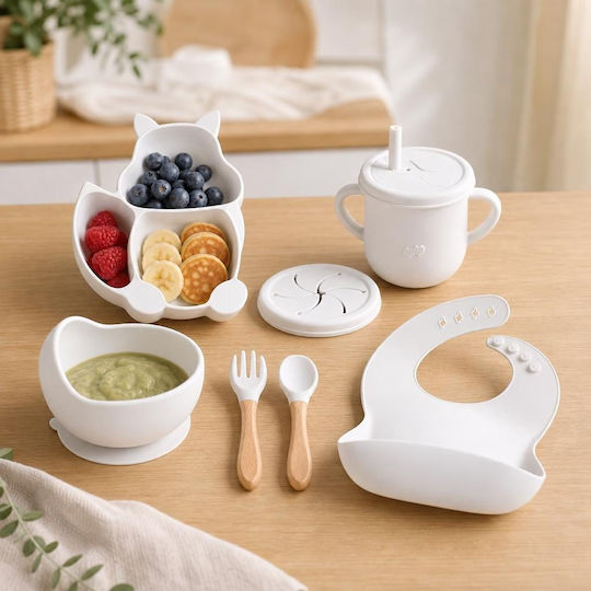 Set de hrănire din Silicon Alb 10buc