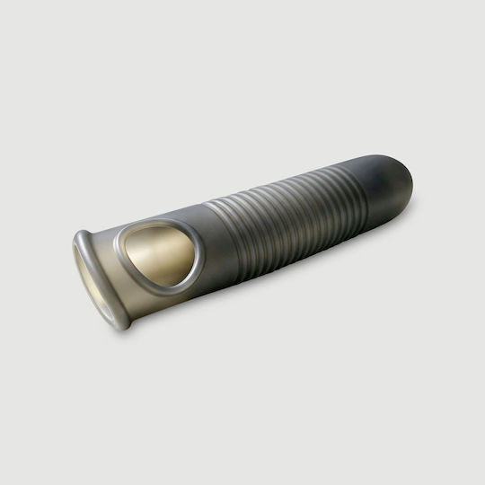 Elastische Penisverlängerung aus Silikon mit Rippen Flexible Ribbed Silicone Penis Sleeve 15,6 cm Schwarz