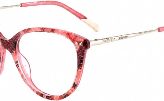 Missoni Mis 0109 Q5t Damen-Korrektionsbrille mit Kirschmuster in Pink