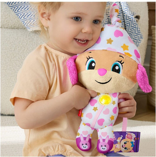 Fisher Price Animăluț Cuddle Puppy din Material Textil pentru 24+ Luni Roz