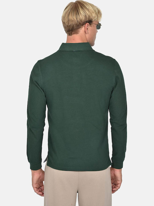 Long Sleeve Green Polo Shirt