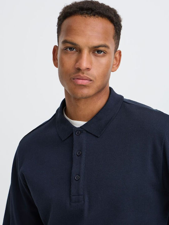 Blend Bluză Polo Cu Mânecă Lungă Navy