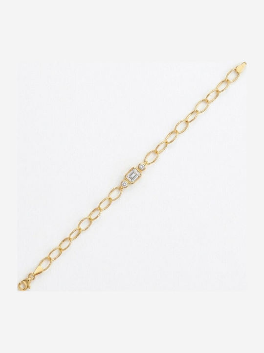 Grekas Women's Gold-Plated Silver Bracelet with Zircon 18cm