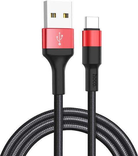 Hoco X26 Braided Cable USB-C male - USB-A Μαύρο 1m 1044