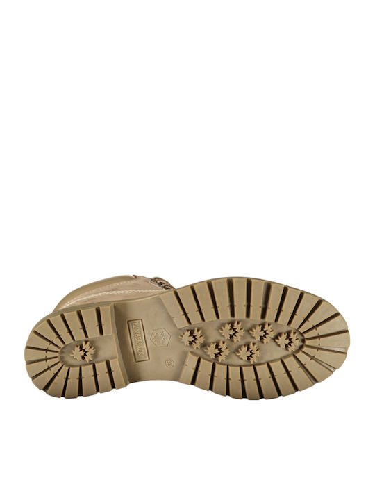River Damen Lederstiefeletten Beige