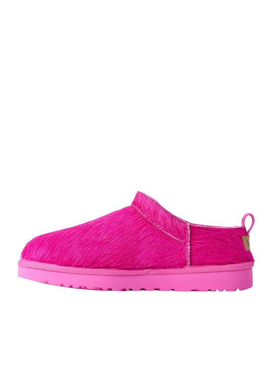 Classic Micro Calf Hair Leder Damen-Stiefeletten Fuchsie