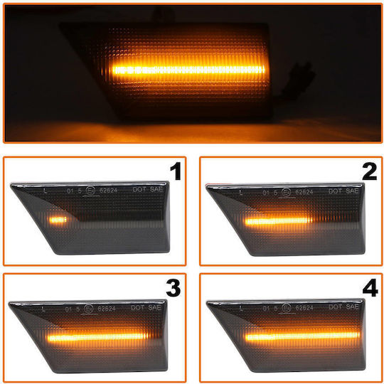 Opel Signum 03-08 Led Side Indicator Smoked Dynamic 2 Pcs Set