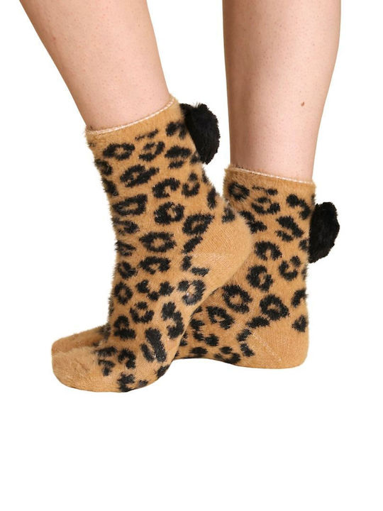 Noidinotte Damen-Einfarbige Socken Dark Beige