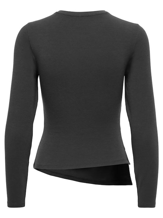 Only Bluse Dunkelgrau Melange