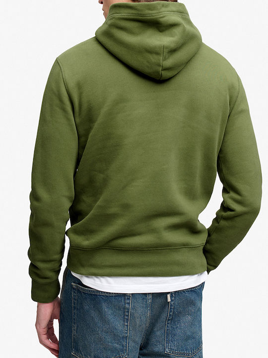 Superdry Vintage Script Φούτερ Darkgreen με Κουκούλα