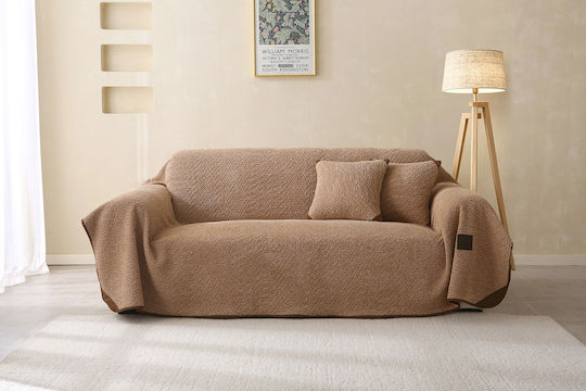 Beauty Home 8832 Chenille Throw Set 2 pcs Sand