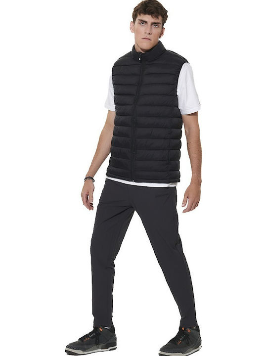 Ärmellose Pufferjacke Schwarz