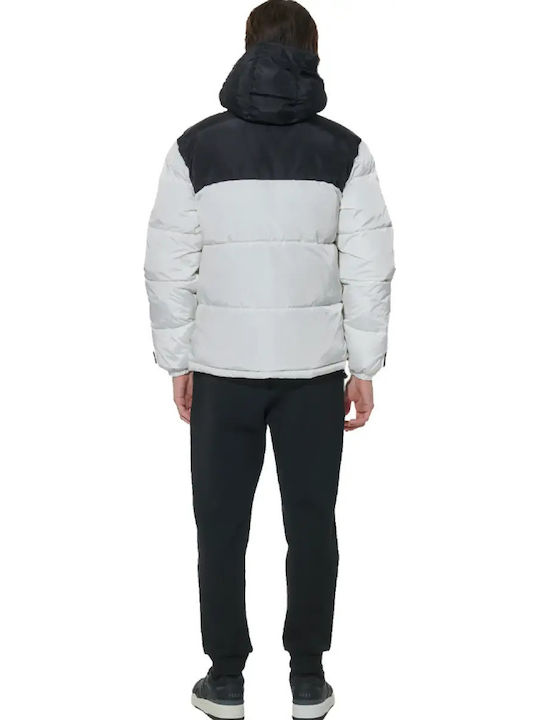 Winter Puffer Jacket Waterproof and Windproof Black / White