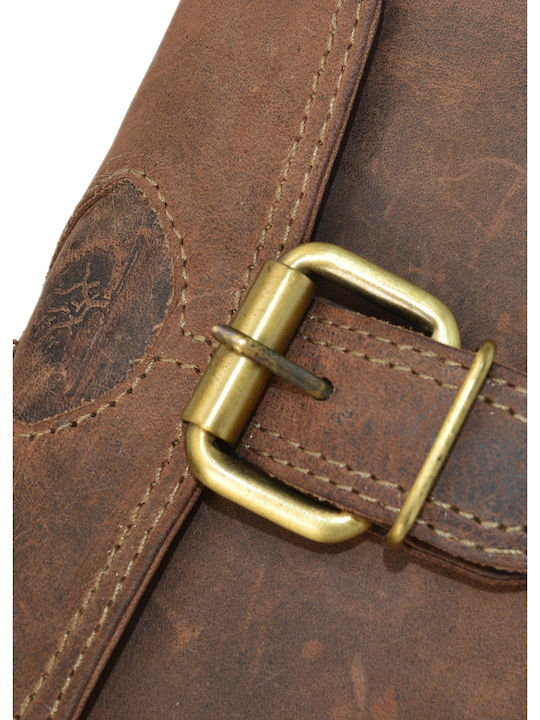 Geantă Bărbătească de Umăr / Tip Crossbody din Piele Maro