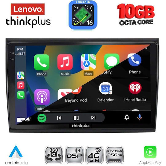 Lenovo Auto-Audiosystem Für Fiat Bravo BMW X2 / X6 2007–2019 (Bluetooth/USB/WiFi/GPS/Apple CarPlay/Android Auto) Mit 9-Zoll-Touchscreen