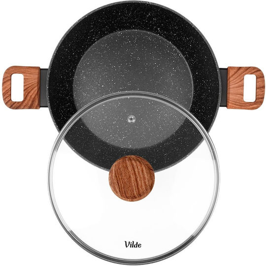 Vilde Granitica Aluminiumpfanne mit Deckel und Steinbeschichtung 28 cm