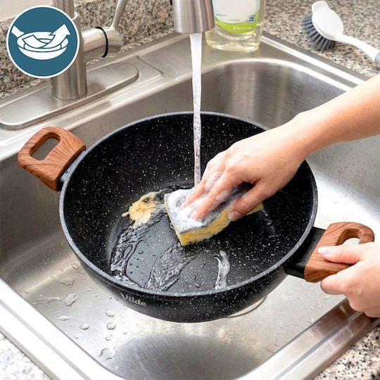 Vilde Granitica Aluminiumpfanne mit Deckel und Steinbeschichtung 28 cm