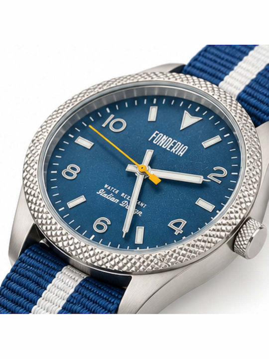 Women's Watch 36mm Battery with Blue Fabric Strap
