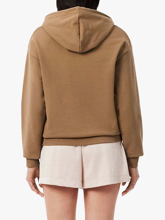 Lacoste Hanorac Sandybrown cu Glugă