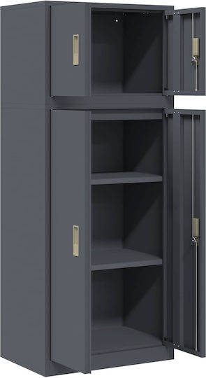Metall-Aufbewahrungsschrank mit 2 Schubladen L60 x B40 x H145 cm