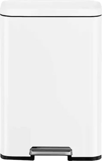 Eko Madison Stainless Steel Waste Bin with Pedal 50L White