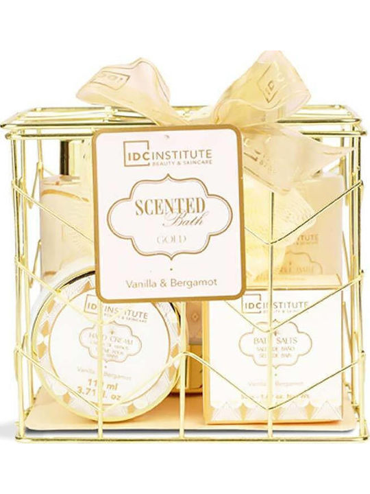 IDC Institute Set de Îngrijire Scented Bath Gold Metallic pentru Curățarea Corpului cu Vanilie și Lemn de Santal 7 Bucăți IDC Institute Set de Îngrijire Scented Bath Gold Metallic pentru Curățarea Corpului cu Vanilie și Lemn de Santal 7 Bucăți