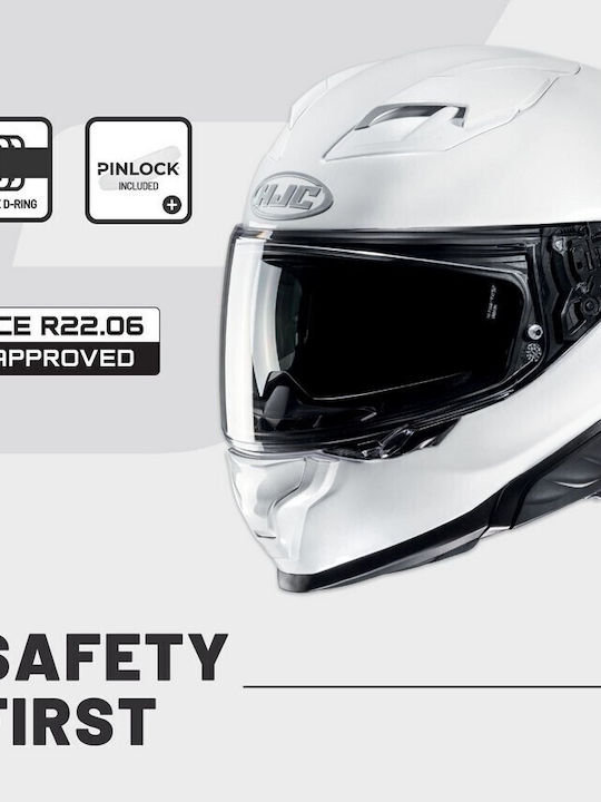 HJC F71 Semi Flat Negru Casca Moto Față întreagă ECE 22.06 1500gr cu Sunvisor