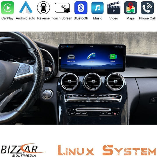 Bizzar Auto-Audiosystem für Mercedes-Benz GLC / C-Klasse (Bluetooth/USB/WiFi/GPS/Apple CarPlay/Android Auto/CD) mit 12,8-Zoll-Bildschirm
