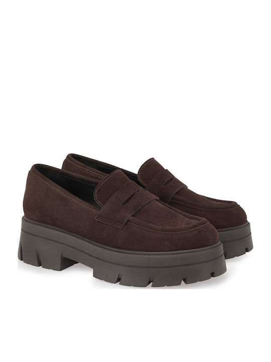Leather Women's Loafers in Brown