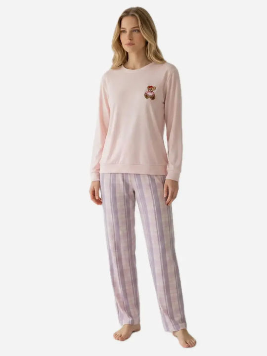 Harmony Set de Pijamale de Iarnă pentru Damă, Roz
