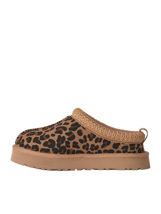 Tazz Spotted Suede Winter Women's Slippers White