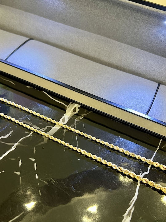 Colier de Gât Răsucit pentru Femei, din Aur de 14K, Lungime 45 cm