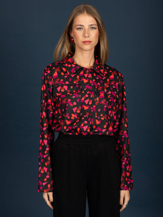 Long Sleeve Women's Shirt Black 132-71558-Black (22A)