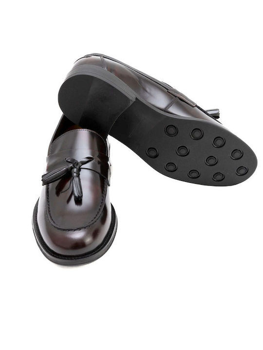 Leather Men's Loafers in Burgundy