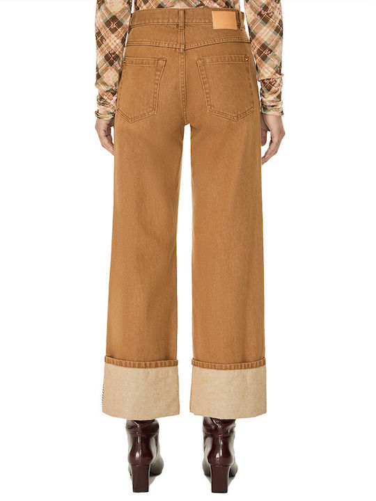 Damen Jeanshose in geradem Schnitt Braun