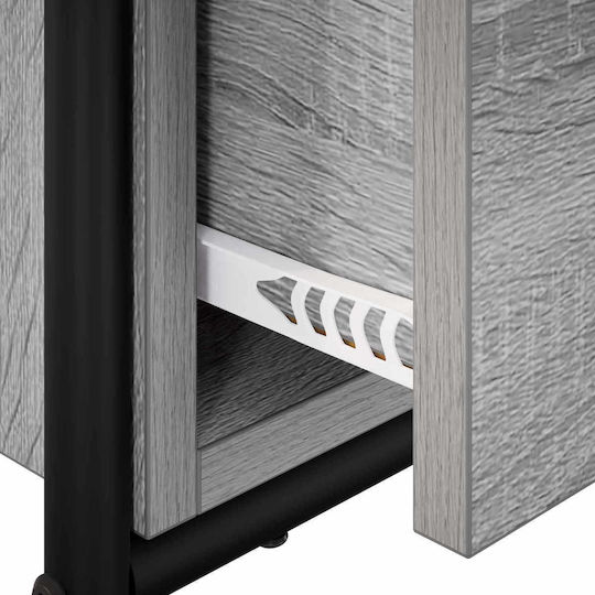 Console Table in Wood & Metal Grey L90xW33xH80.5 cm