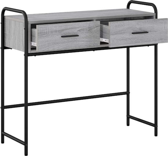 Konsolentisch aus Holz und Metall Grau L90 x B33 x H80,5 cm