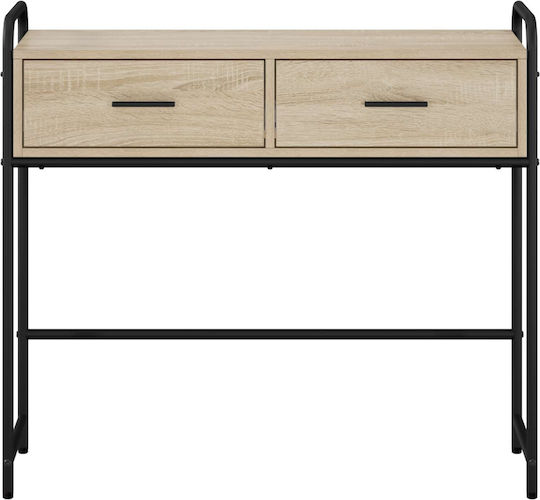 Console Table in Sonoma Oak Wood & Metal L90xW33xH80.5 cm