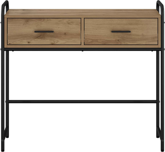 Console Table in Wood & Metal Brown L90xW33xH80.5 cm
