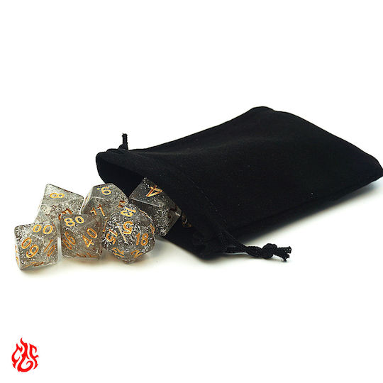 Set de Zaruri Transparente cu Strasuri și Săculeț pentru RPG Dungeons & Dragons Pathfinder Wargames