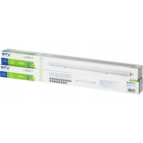 Gtv LED-Linearleuchte 20 W Naturweiß IP66 5,2 cm