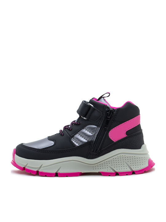Sneakers pentru copii, înalte, negre