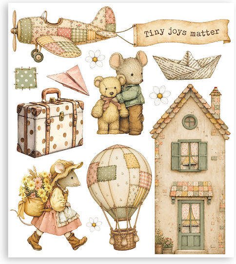 Албум с Декорации Rub-on Комплект 20.5×23 cm Stamperia Cozy Family