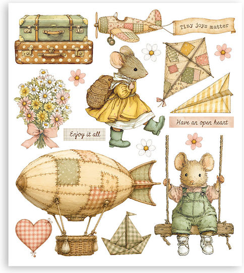Албум с Декорации Rub-on Комплект 20.5×23 cm Stamperia Cozy Family